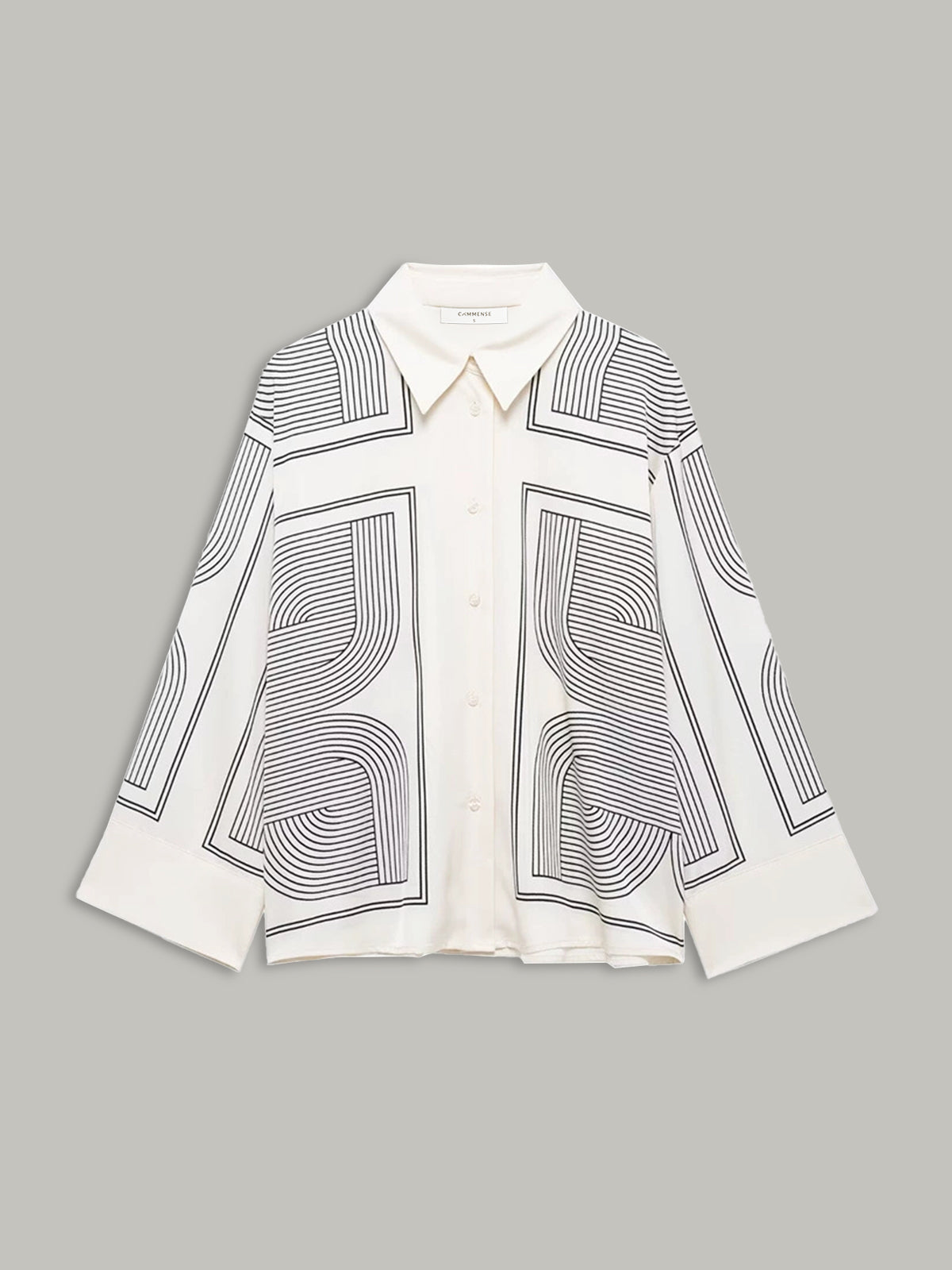 Geometrical Print Lapel Shirt